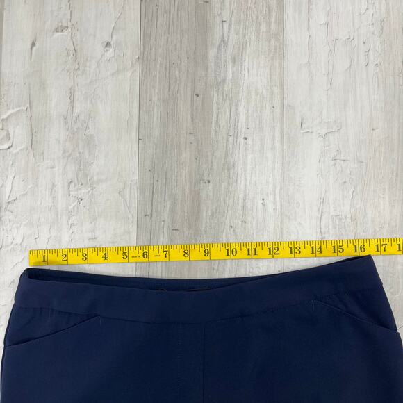 Zac & Rachel Dark Blue Pull On Dress Professional Lightweight Work Ankle Pants - Picture 5 of 7